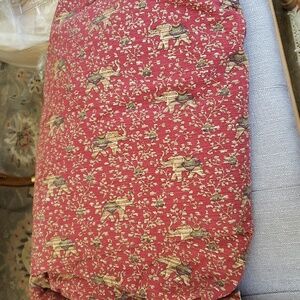 Floral Patterned Red Duvet Queen Size